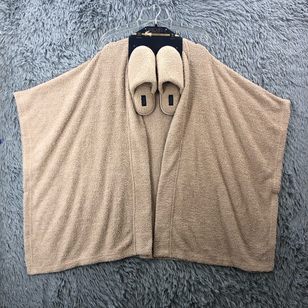Rachel Roy Kimono One Size and Slippers Size Small 5/6 Cozy Soft Set New